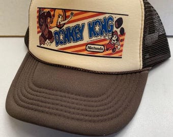 Donkey Kong Trucker Hat Mesh Vintage SnapBack Hat Brown