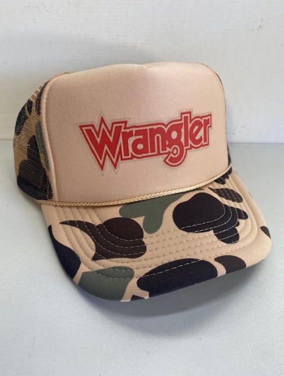 Wrangler Trucker Hat Mesh Vintage SnapBack Hat Camo