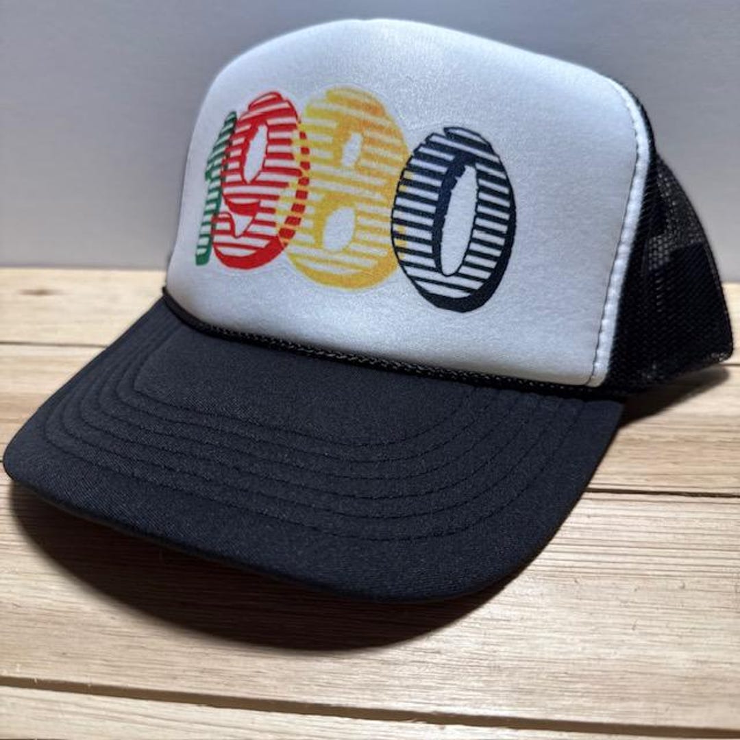 1980's Trucker Hat Mesh Vintage Snapback Hat Black - Etsy