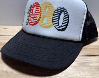 Czapka typu trucker z lat 80. z siateczki, vintage, z zatrzaskiem, czarna