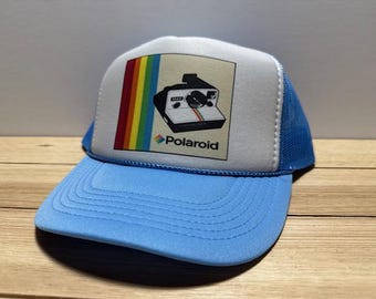 Czapka Polaroid Trucker z siateczki Vintage SnapBack Hat w kolorze niebieskim