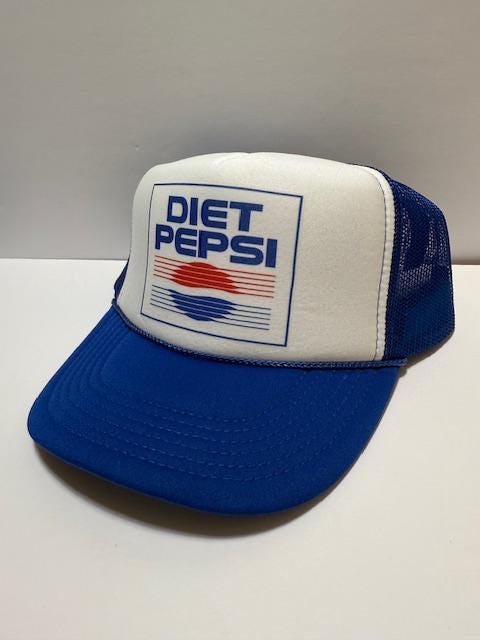 Casquette Snapback Vintage Pepsi - Dos En Maille Bleu Et Blanc - Taille M - Occasion