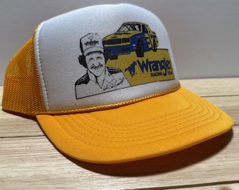 Wrangler Trucker Hat Mesh Vintage SnapBack Hat Yellow