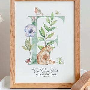 Personalised Woodland Nursery Print, Nursery Print For Baby, Toddler Gift, New Baby Print, Baby Name, Baby Shower Gift