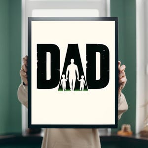 Dad Silhouette Digital Print – Father’s Day Gift from Kids | Instant Download | Printable Wall Art | High-Resolution 2:3 File