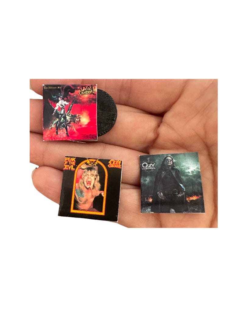 Miniature Ozzy Osbourne Vinyl Record, 1:12 Scale Dollhouse Decor Bild 7