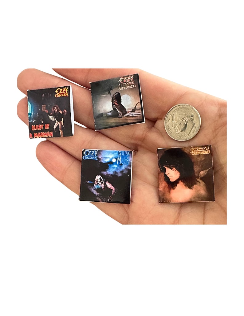 Miniature Ozzy Osbourne Vinyl Record, 1:12 Scale Dollhouse Decor Bild 1