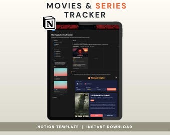 Mall för Notion-bevakningslista med anpassad HTML-widget för att utforska nästa filmer och serier