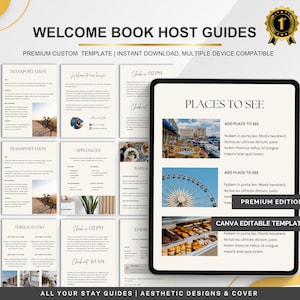Airbnb Welcome Book Host Template, Guest Information Binder, Vacation Rental Manual, Digital Download