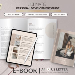 Personal Development Workbook PDF, Self Growth and Mindset Guide, Goal Setting Guide & Self Improvement Journal