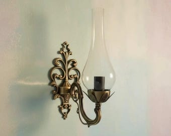 Messing wandkandelaar in vintage stijl – Rustieke interieurverlichting