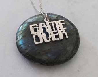 Game Over Sterling Silver Handmade Pendant