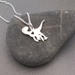 Tiny Raptor Heart Sterling Silver Handcut charm