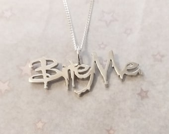 Bite Me Sterling Silver Handmade Pendant