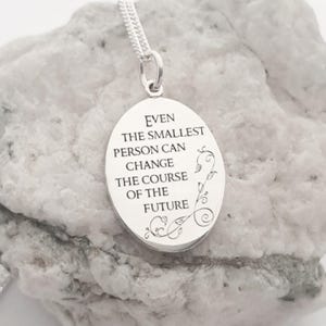 OOAK Even the smallest person.. sterling silver engraved pendant