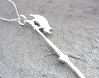 Sterling Silver Handmade Slayer's Scythe Pendant