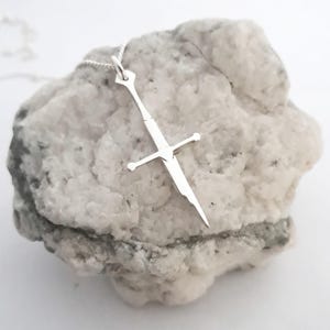 Broken Sword Handmade Sterling Silver Pendant
