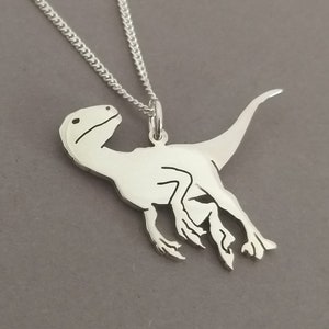 Velociraptor Sterling Silver Handmade Pendant