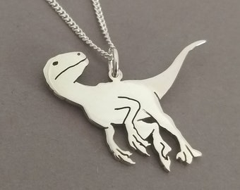 Velociraptor Sterling Silver Handmade Pendant