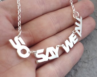 So Say We All BSG-Inspired Handmade Sterling Silver Necklace