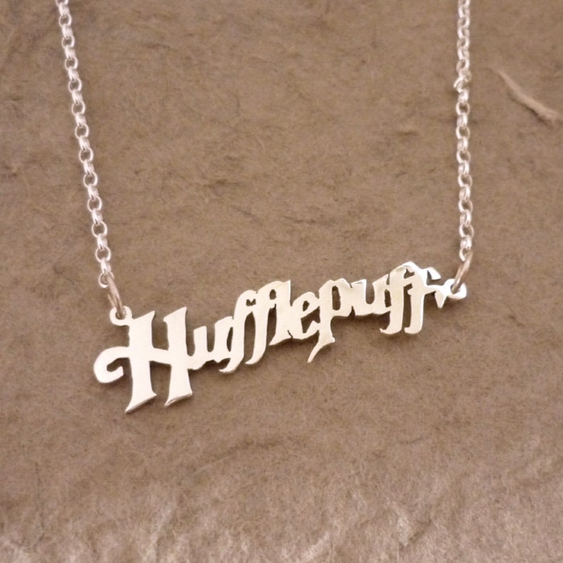 Hufflepuff Sterling silver name necklace Etsy