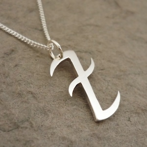 Deflect/Block Rune Handmade Sterling Silver Pendant image 1