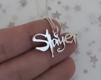 Slayer Sterling Silver Hand cut Pendant