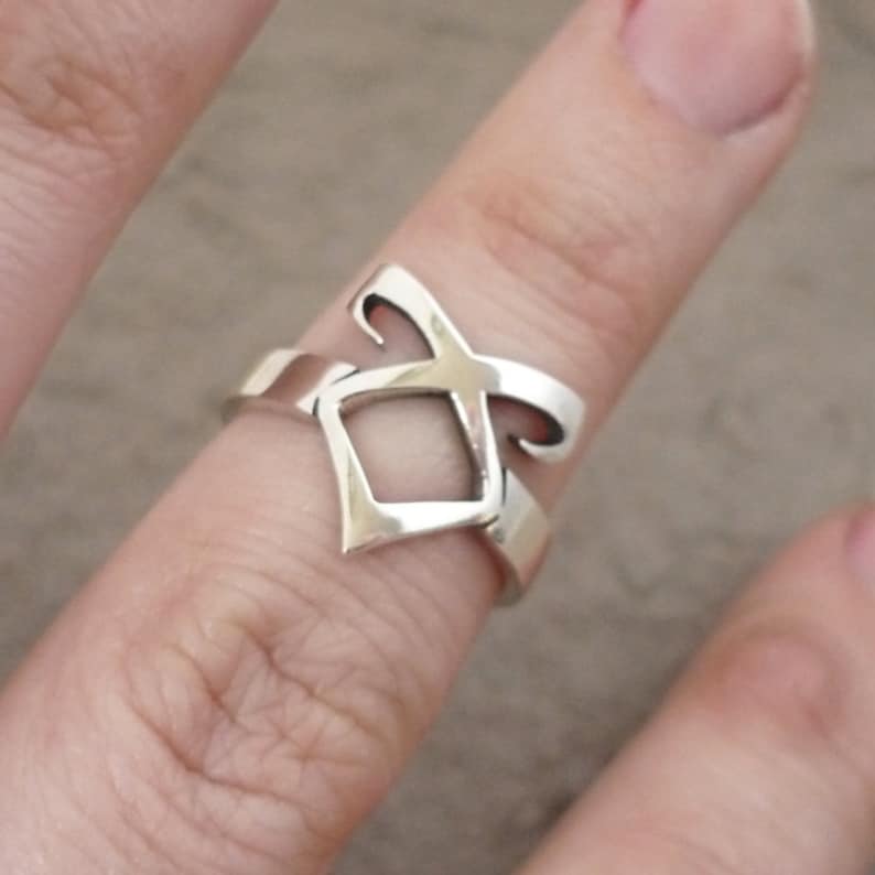 Angelic Rune Sterling Silver Handmade Ring | Etsy