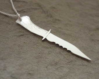 Ruby's Knife - sterling silver handmade pendant on chain