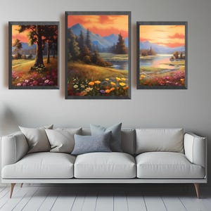 Sunset Landscape Printable Wall Art – Digital Nature Print – Scenic Sunset Poster – Warm Wall Decor for Home