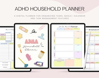 ADHD Household Planner | Editable 20-Page Canva Template | Routine, Chores & Task Organizer