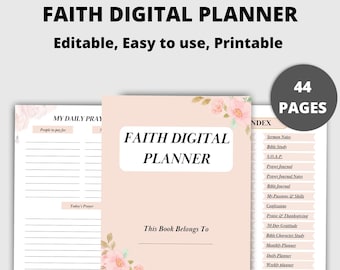 Faith Digital Planner | Bible Study, Prayer Journal & Daily Christian Planner