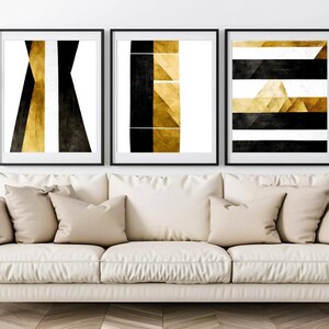 Modern Abstract Geometric Wall Art – Set of 3 Prints – Minimal Printable Art – Neutral Digital Wall Decor