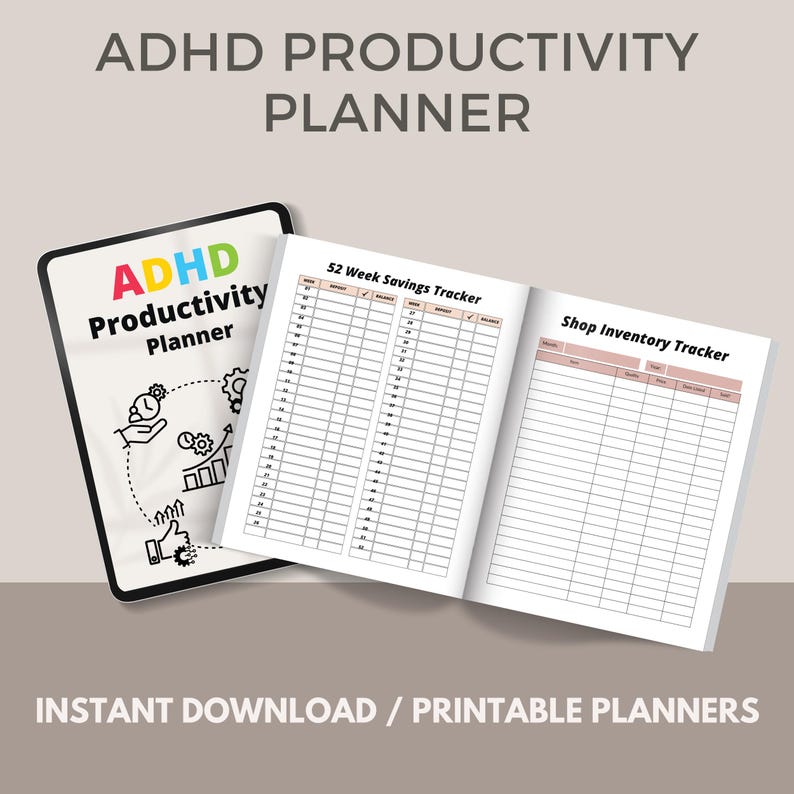 ADHD Productivity Planner Printable — Goal Setting, Time Management ...