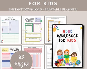 2026 ADHD Workbook for Kids: Focus Activities & Behavior Trackers (Printable PDF, Instant Download)