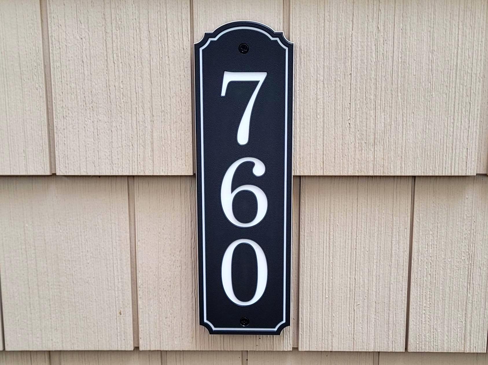 Classic Engraved Mailbox Number Sign, Premium Custom Vertical Plaque ...
