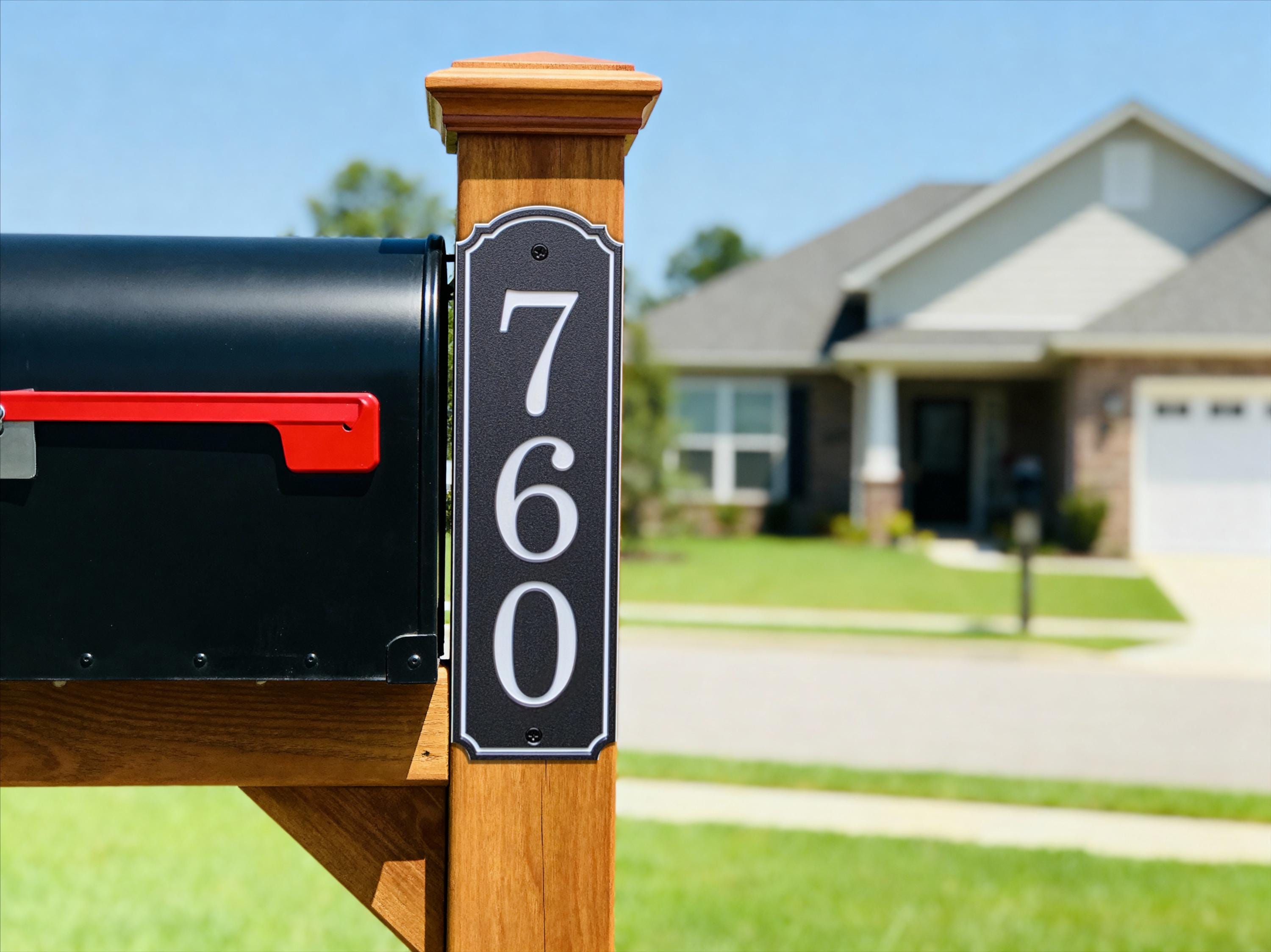 Classic Engraved Mailbox Number Sign, Premium Custom Vertical Plaque ...