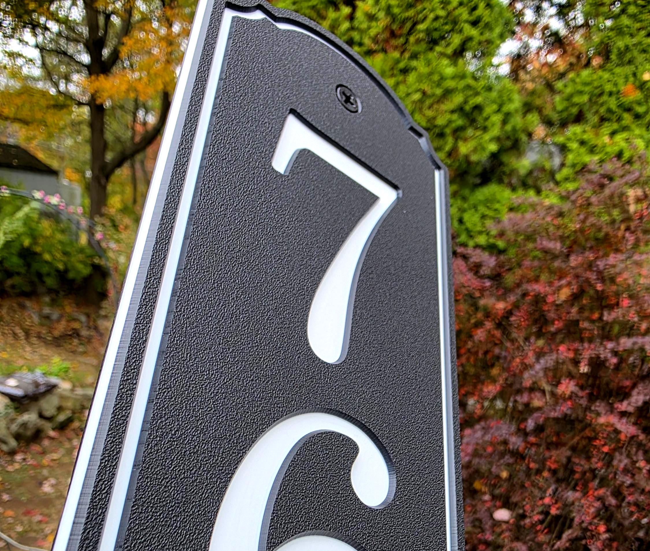 Classic Engraved Mailbox Number Sign, Premium Custom Vertical Plaque ...