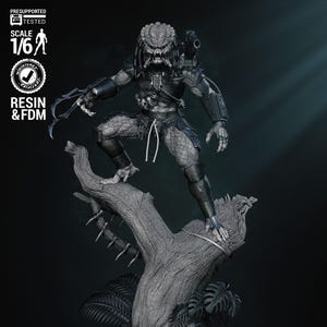 Predator - STL Model for Resin Printer Figure 3D Printing - High Quality Diorama