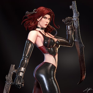 Rayne From BloodRayne - STL Model for Resin Printer Figure 3D Printing - High Quality Diorama