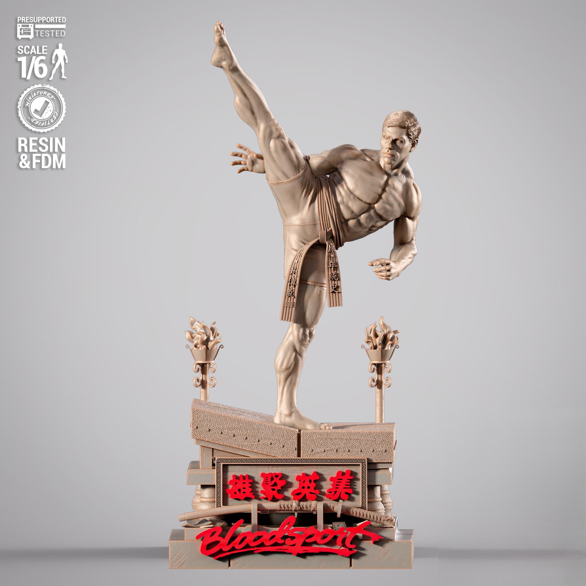 Figurine Custom Joe Blood Sport JCVD - Style Vintage USA Cobra - Taille 3 3/4