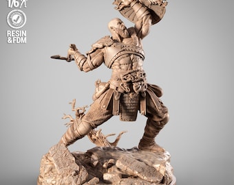 Kratos From God Of War - STL Model for Resin Printer Figure 3D Printing - High Quality Diorama