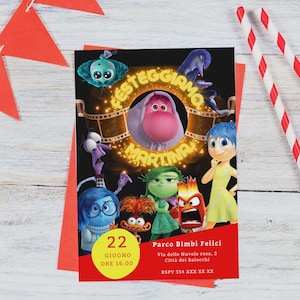 INSIDE OUT 2, Movie Night - Invito di compleanno per festa a tema, digitale e stampabile!
