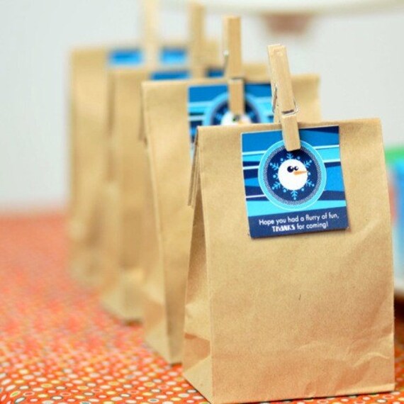 Items similar to Winter Party Favor Tag from the Flurry of Fun Winter Collection by Spaceships