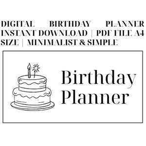 Afdrukbare verjaardagstracker | 12-maanden verjaardagsplanner pdf + png | Minimalistisch ontwerp | Neutrale + kleurrijke versies | A4-wandkalender