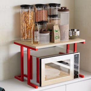 Mesa de cocina de madera de pino, perfil de acero de 20 x 20 cm con pintura en polvo electrostática, almacenamiento portátil, regalo de Navidad, regalo para mamá