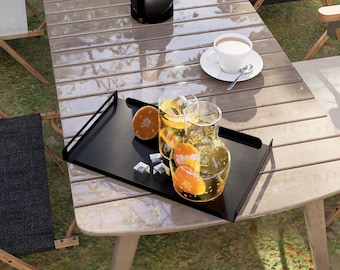 Ergonomic Steel Kitchen Tray: Serving Metal Tray, Metal Desk Organizer, Ergonomic Design, Wedding Gift