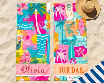 Toalla personalizada para la playa (no para enseñar), toalla de piscina personalizada con el nombre del profesor, recuerdo de jubilación para profesores, regalo para amantes de la playa, toalla de vacaciones para ella.