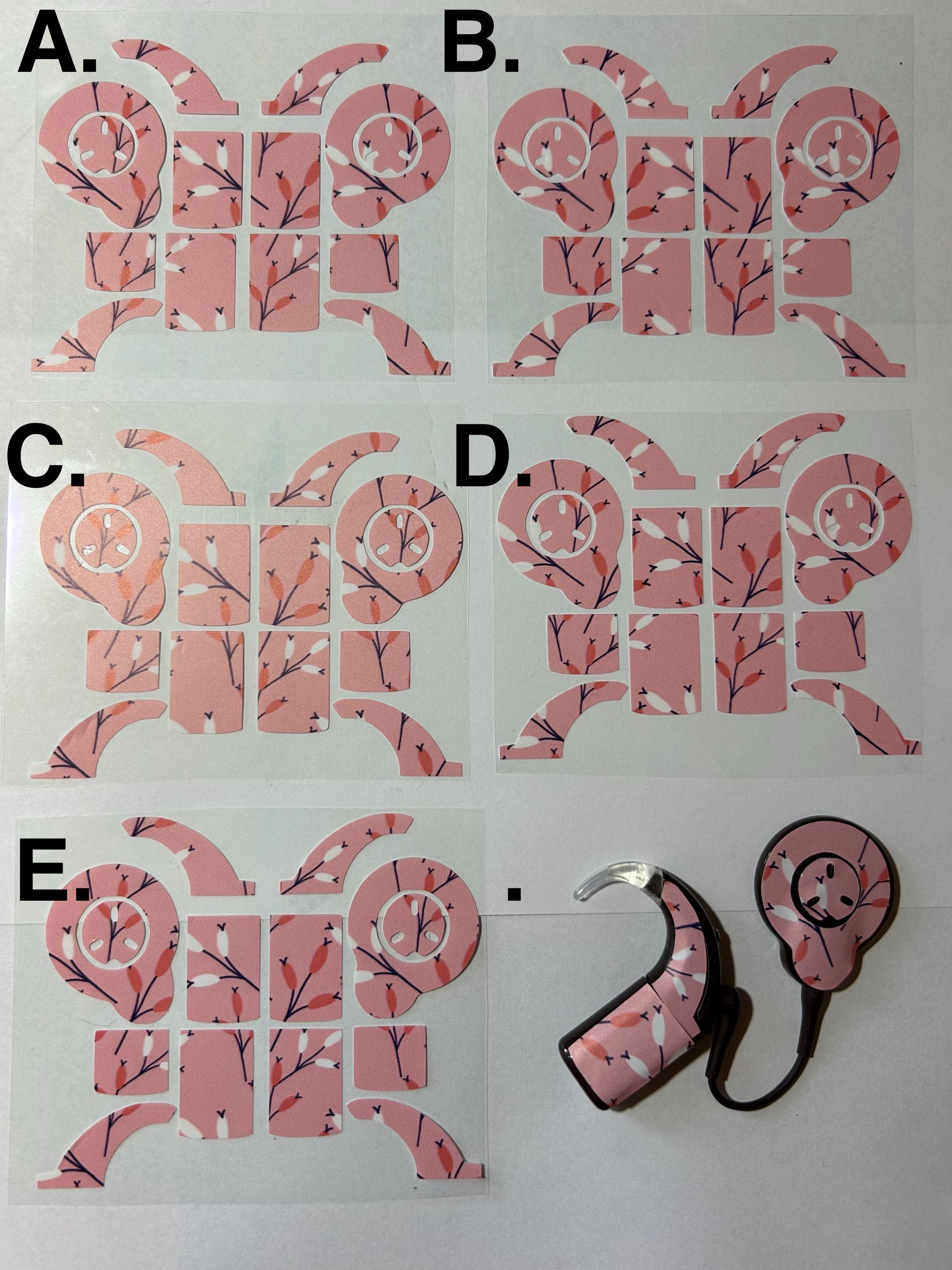 Pink Floral Print Nucleus 8 Cochlear Implant Stickers - Etsy