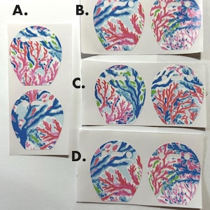 Kanso 2 Cochlear Processor Skins- Set of 2- Blue / Turquoise coral layered print